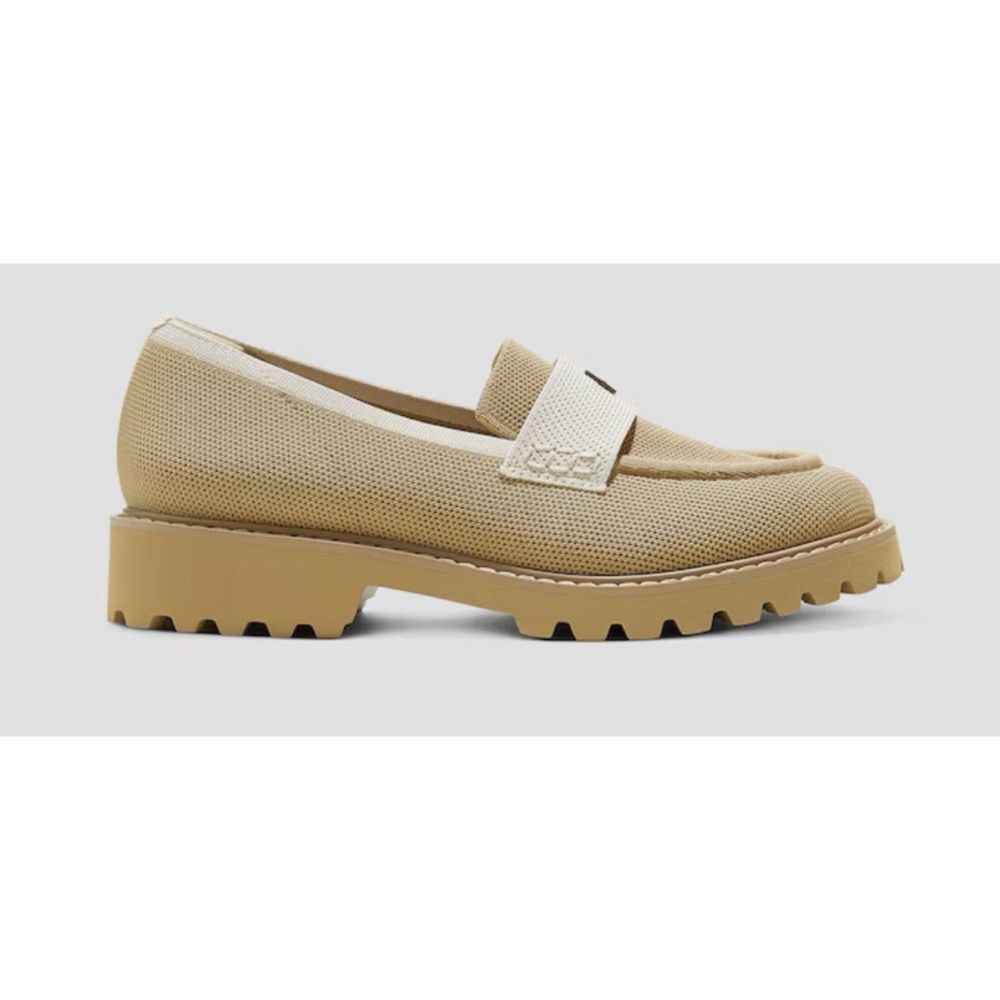 Vivaia Round-Toe Platform Chunky Heel Loafers (Francesca) Nude Peach Ivory 10.5 - Picture 3 of 8